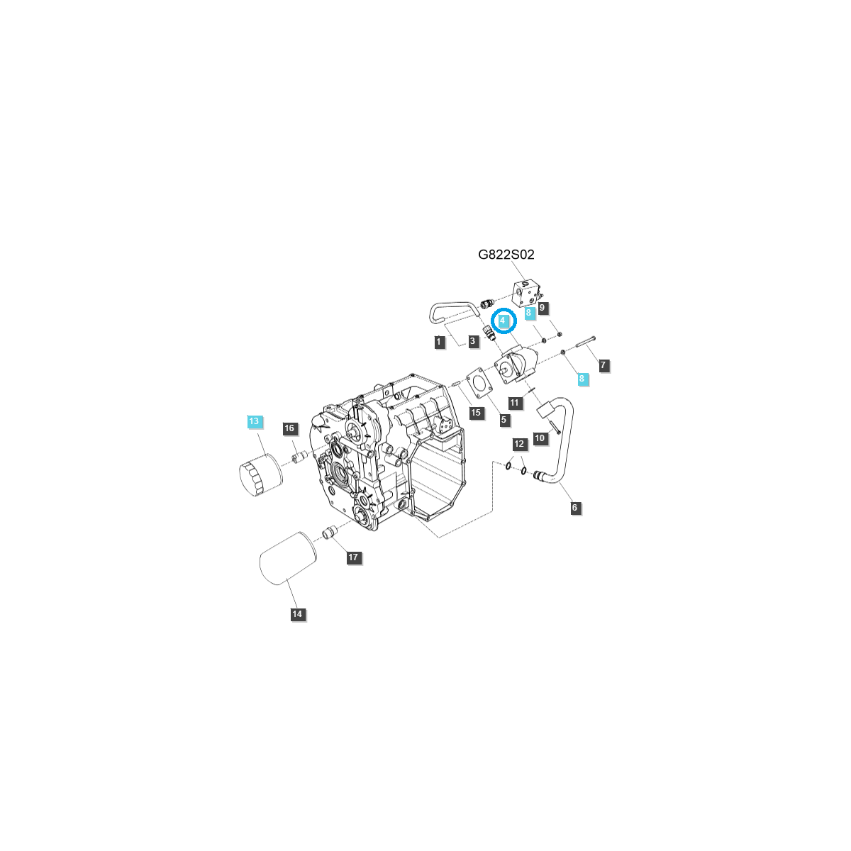 Hydraulikpumpe 12CC (HST) / TRG823 / Ls Traktor 40241816