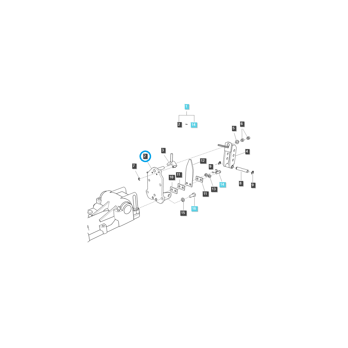 Spannschloss-Kupplungshalterung / TRG896 / LS-Traktor 40278641