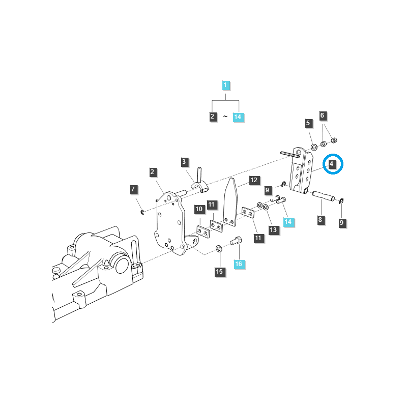 haken - Dreipunkt-Anbauhalterung Kat. I, Spannschlosshaken / TRG828 / LS-Traktor 40011577