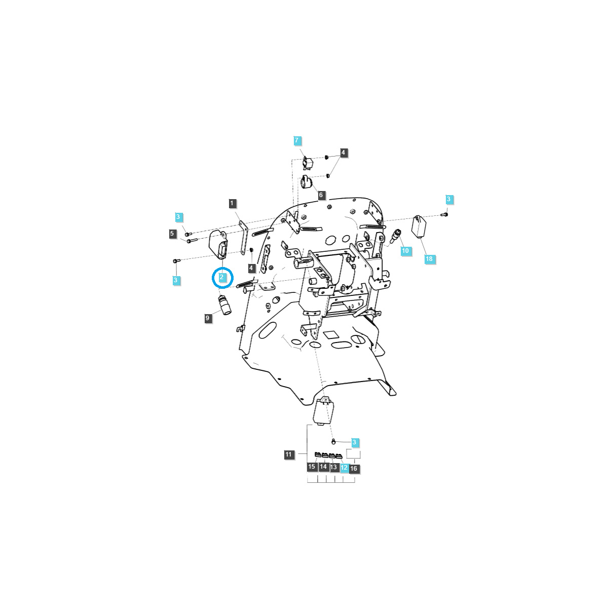 Controlador electrónico / TRG750 / Tractor LS / 40440134 (40277142, 40362887, 40411226)