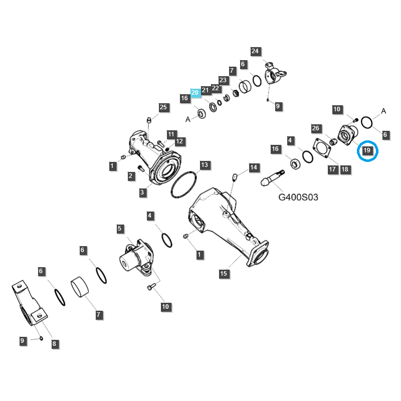 drive system - Bearing Housing / TRG400 / Ls Tractor 40010334