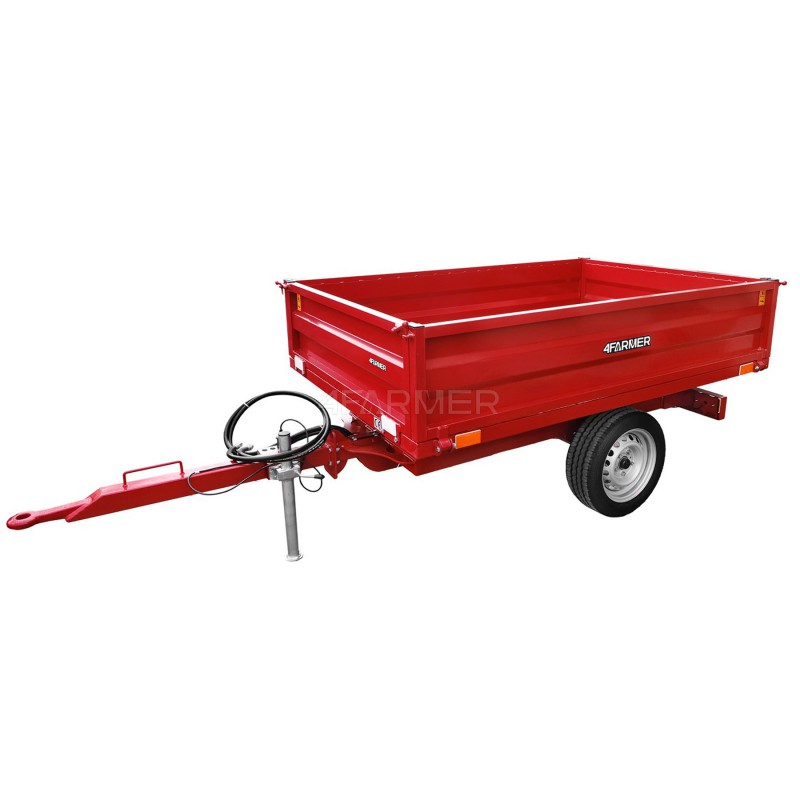 trailers - Single-axle agricultural trailer 1.5T with tipper PWS-12 4FARMER