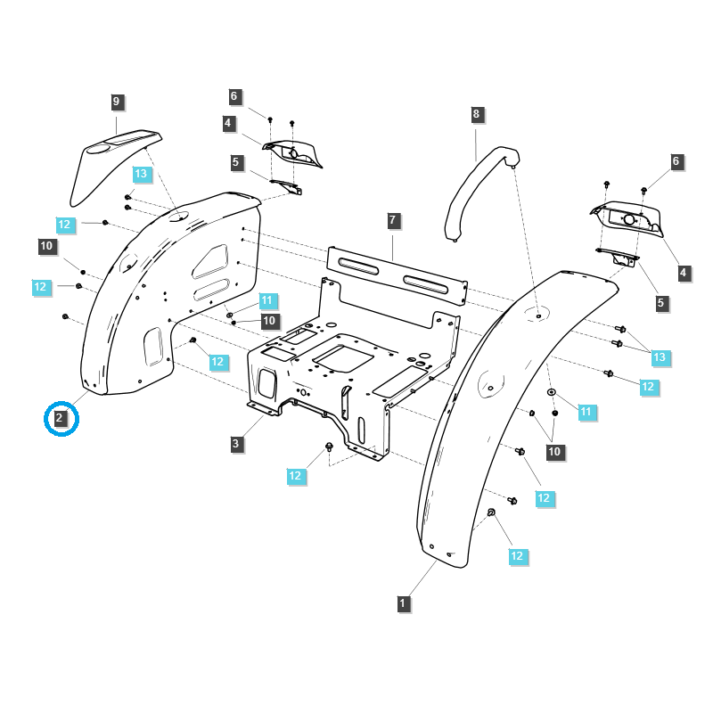 pièces de carrosserie - Garde-boue / Tracteur LS / n° 40027844