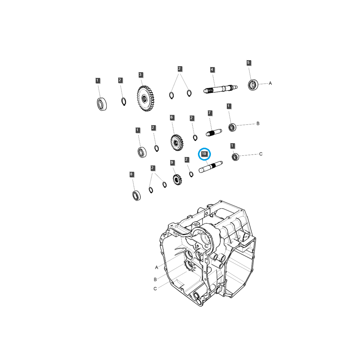 Eje central PTO/PTO / TRG287 / Ls Tractor 40196985