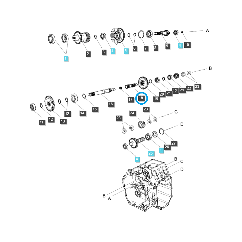 rodillos - Eje TDF/TDF / TRG287 / Ls Tractor 40196993
