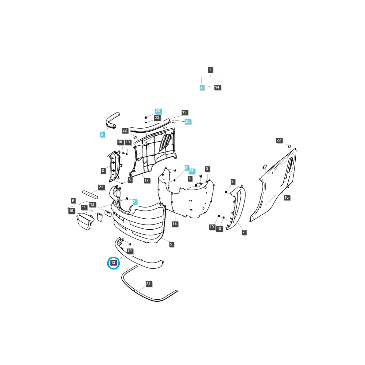 Attrappe / Unterteil des Grills / LS XJ25 / G830 / LS Traktor / Nr. 40202873