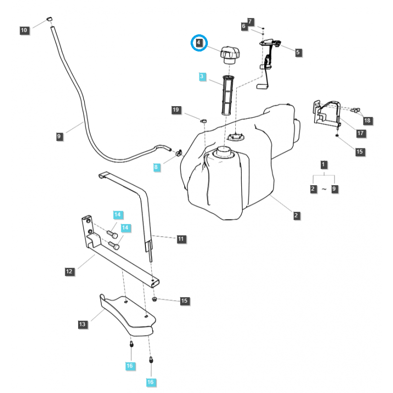 fuel filler caps - Fuel filler cap / TRG040 / LS Tractor / no. 40277904