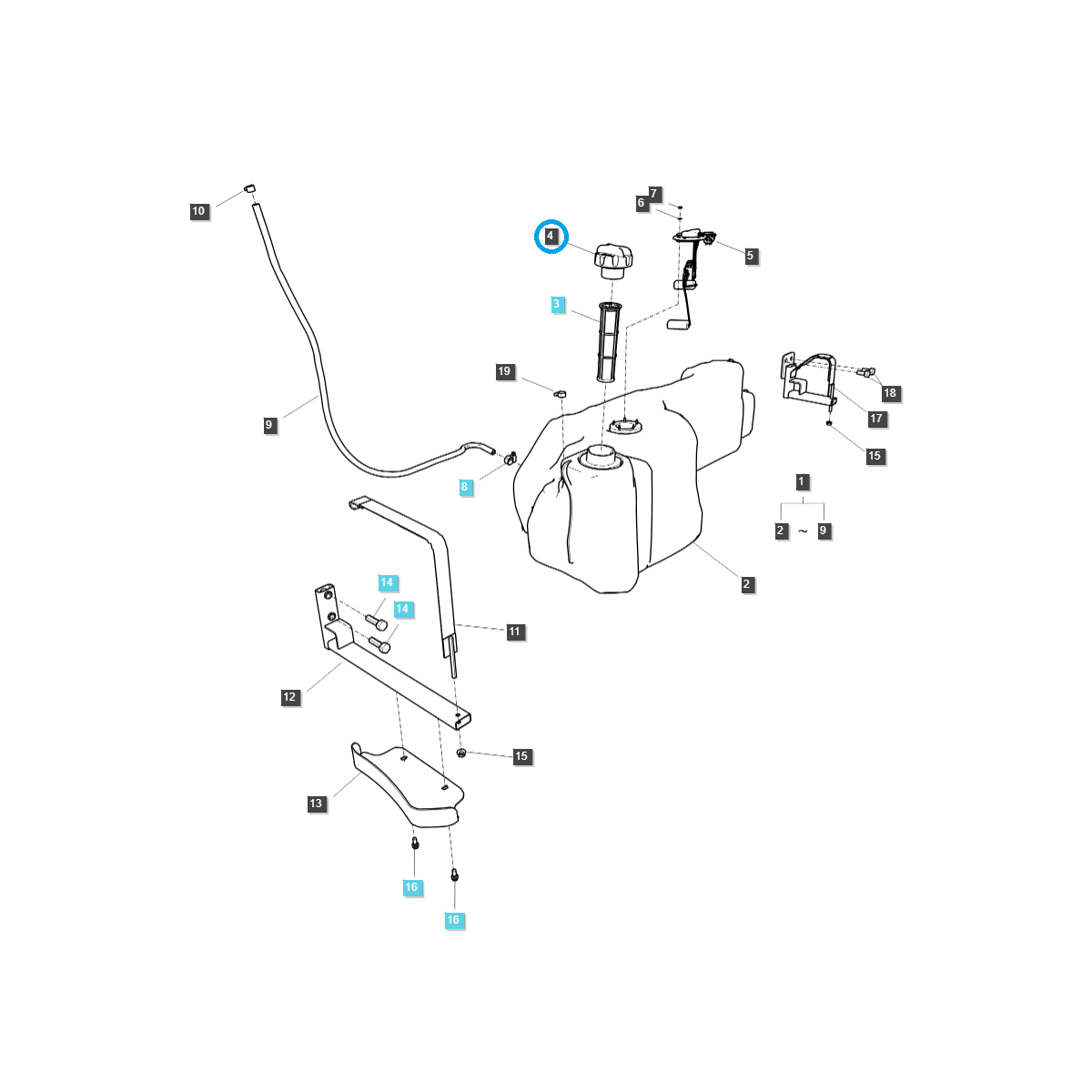 korki wlewu paliwa  - Korek wlewu paliwa / TRG040 / LS Tractor / nr 40277904