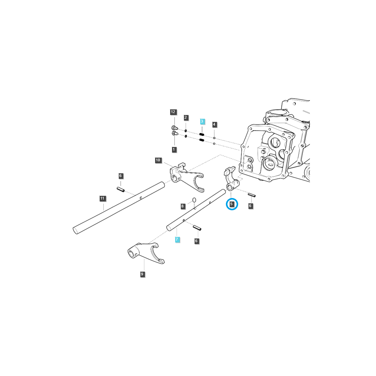 3rd gear selector adapter / TRG291 / Ls Tractor 40367024