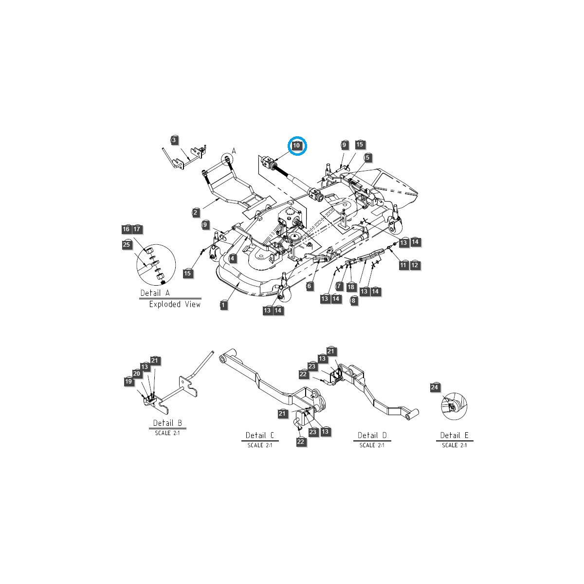 Arbre d'entraînement de tondeuse / Arbre à cardan / Tracteur LS 40378751