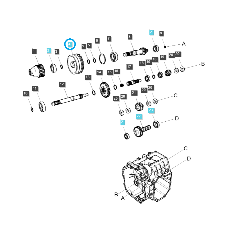 zbývající - Spojka vývodového hřídele / TRG287 / Traktor LS / Č. 40437162