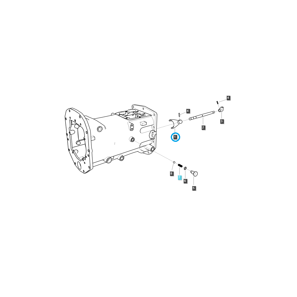 Fork, Slider, Range Selector / LS MT3.40 / TRG290 / Ls Tractor 40009187