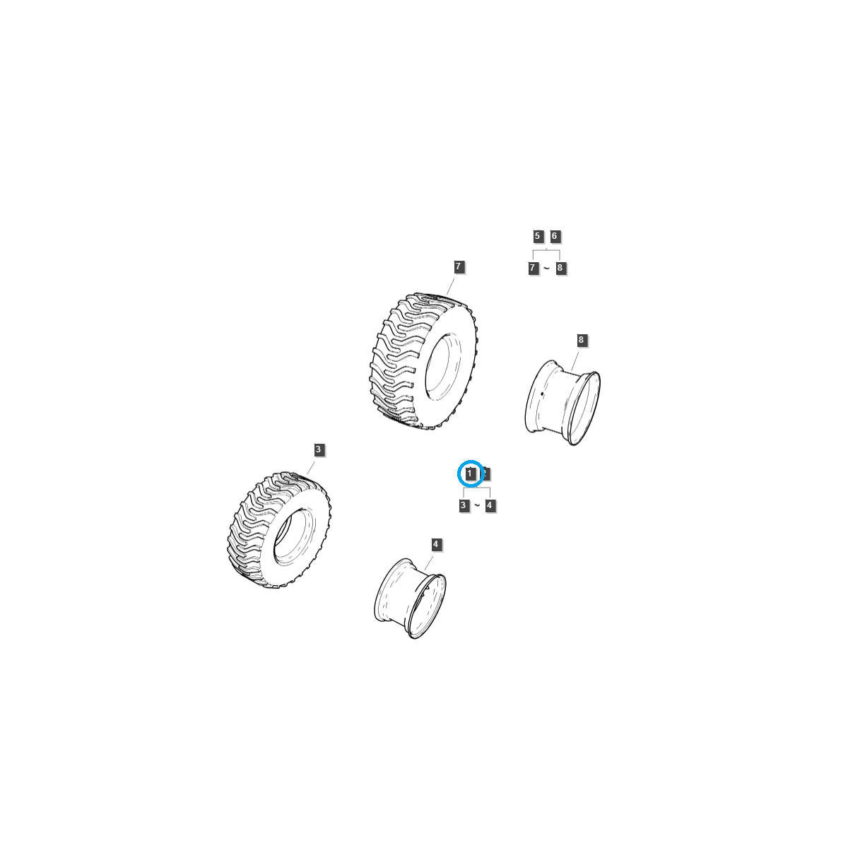 Koło lewe 23x8.5-12 / G490 / LS Tractor 40450580