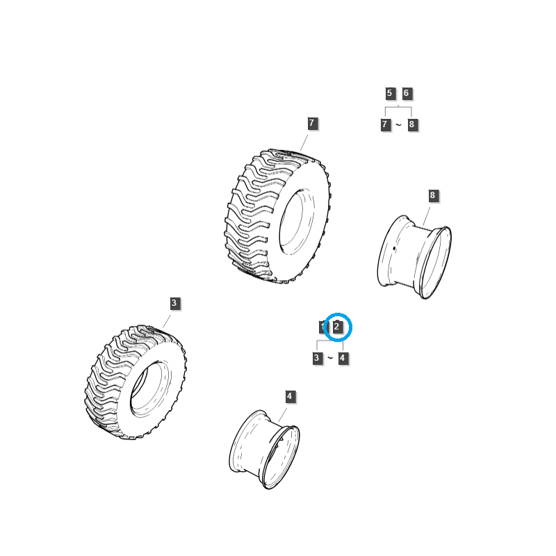 kola komplet felgaopona - Koło prawe 23x8.5-12 / G490 / LS Tractor 40450581