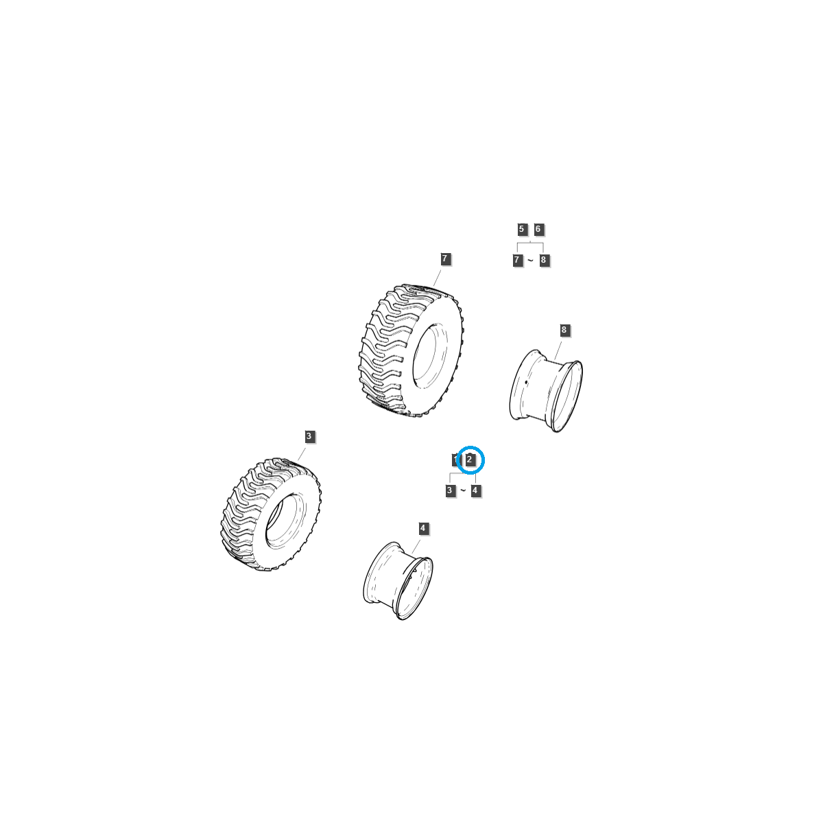 Koło prawe 23x8.5-12 / G490 / LS Tractor 40450581