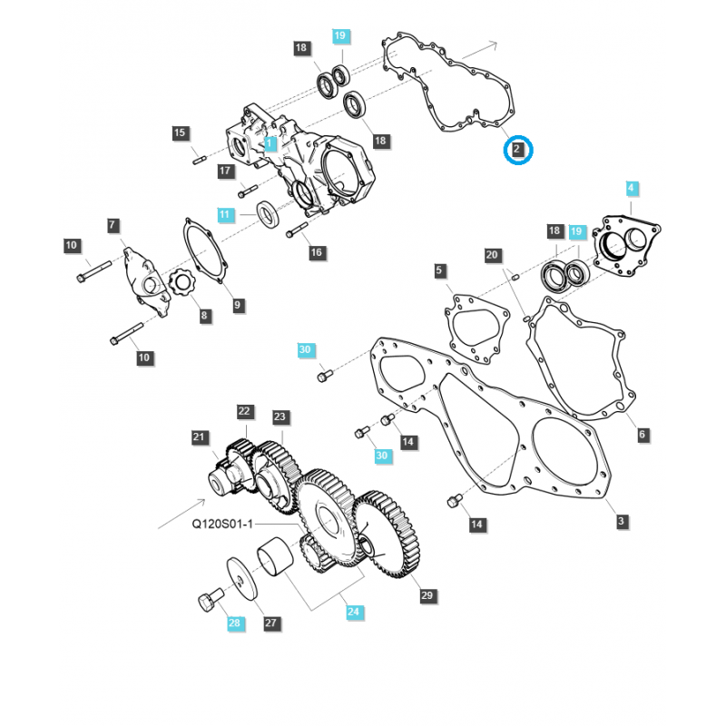autres joints - Joint de carter de distribution / EGQ130 / Tracteur LS / n° 40006821