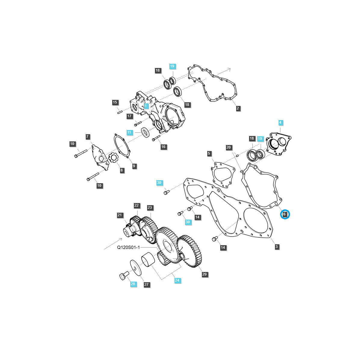 autres joints - Joint de carter de distribution / EGQ130 / Tracteur LS / n° 40006825