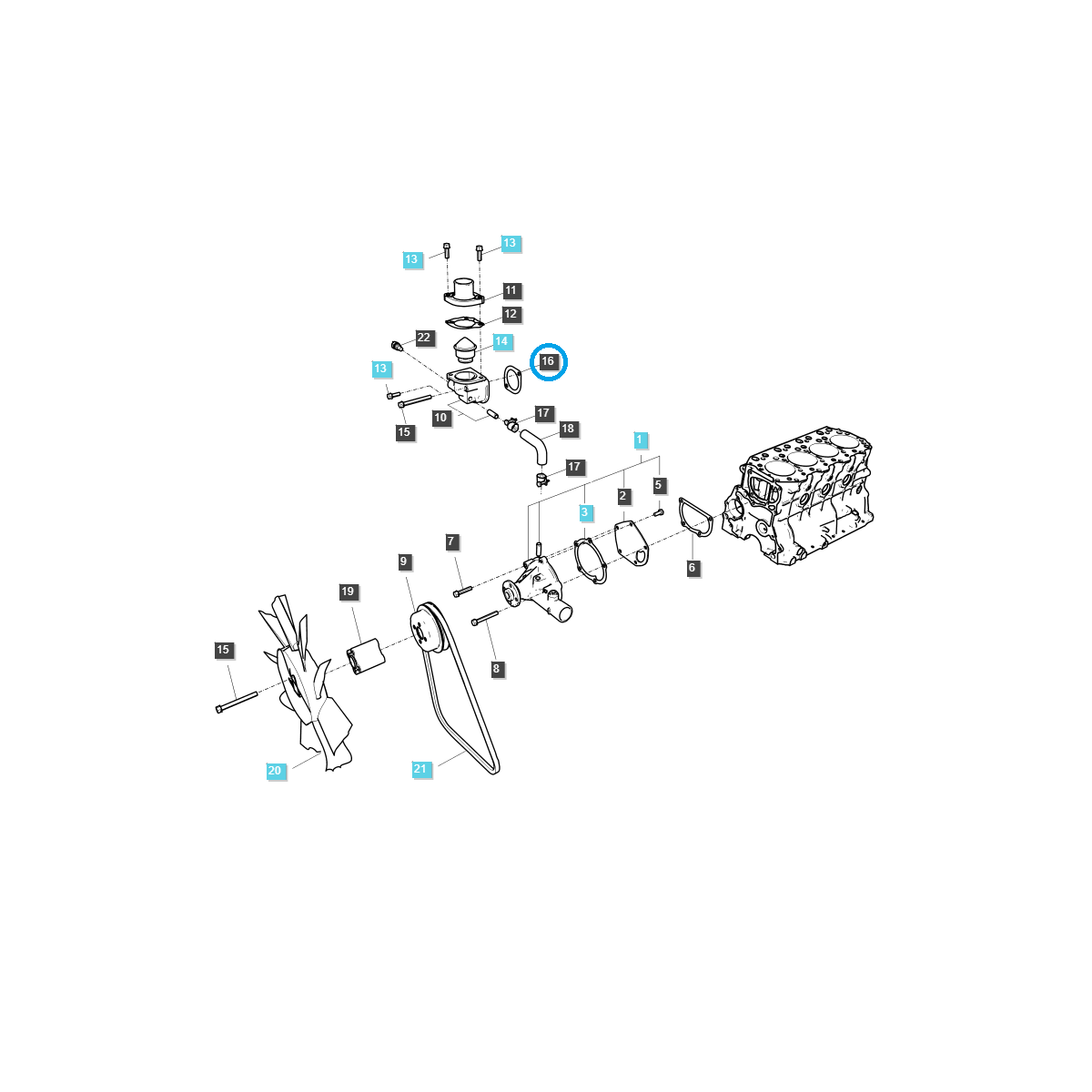 Thermostatgehäusedichtung / EGQ135 / Ls Traktor 40006911