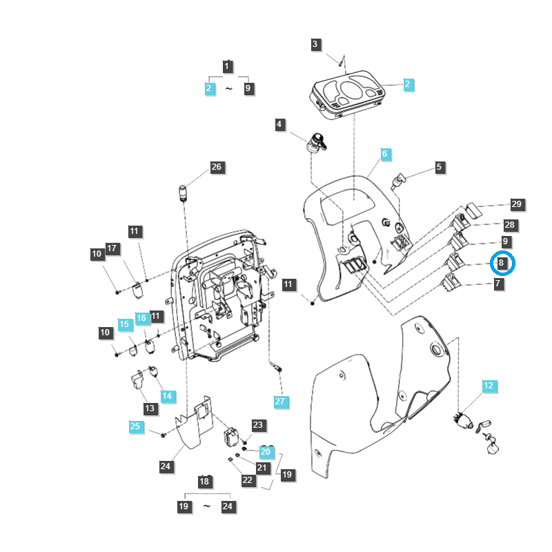 Bouton, klaxon, interrupteur de klaxon 12V/10A / LS MT1.25 / TRG750 /  A1750282 / 40007065