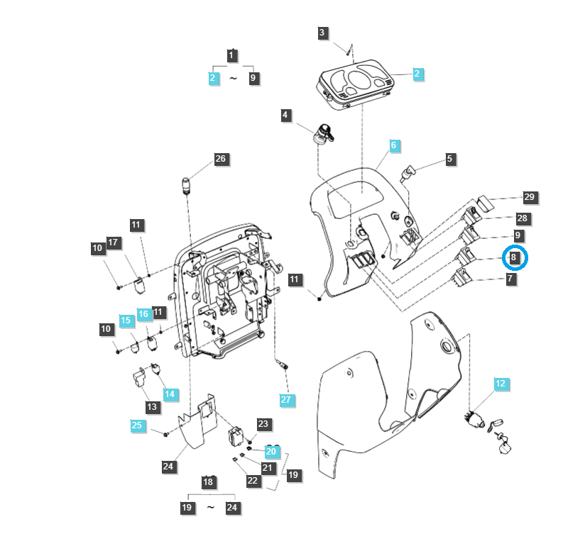 Bouton, klaxon, interrupteur de klaxon 12V/10A / LS MT1.25 / TRG750 /  A1750282 / 40007065