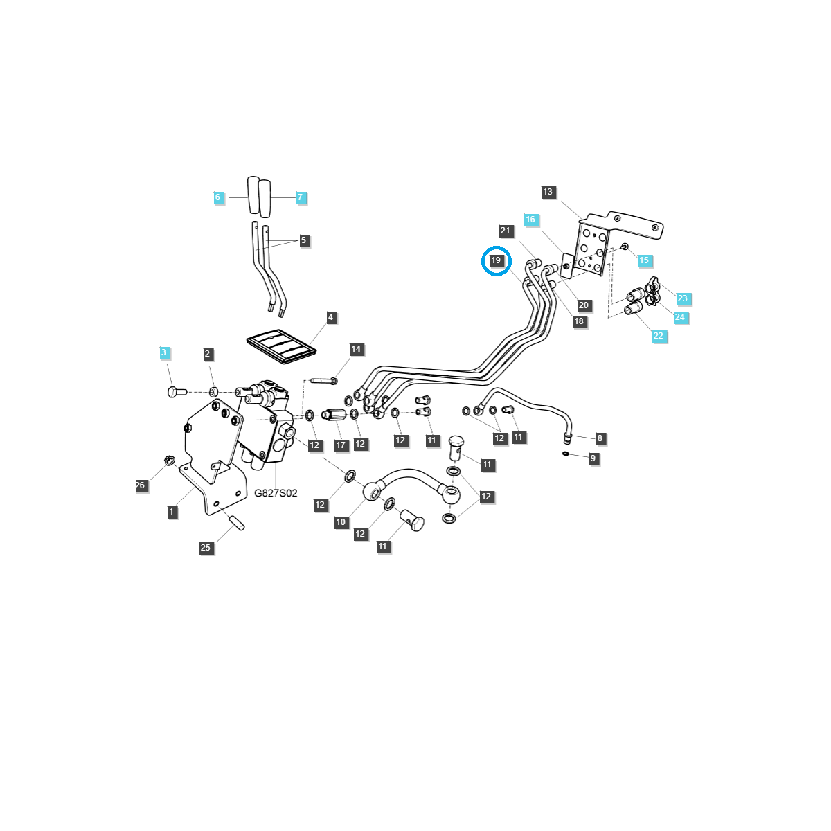 Przewód hydrauliczny / NR1 / Prawy / TRG287 / LS Tractor / nr 40187104