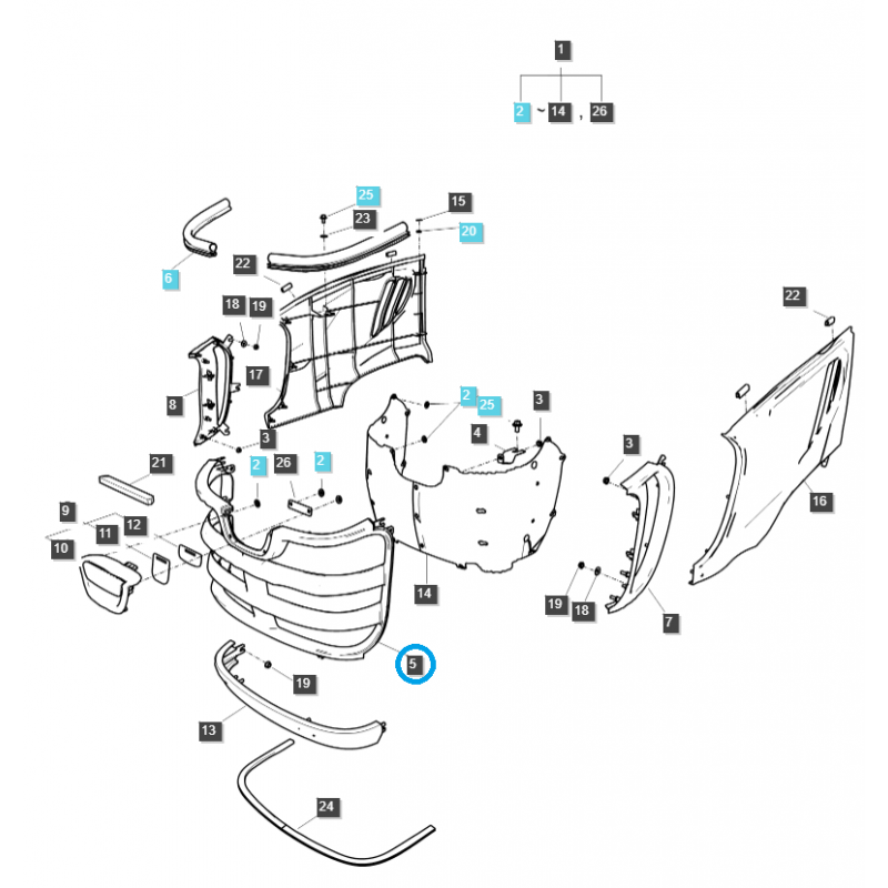 karosserieteile - Attrappe / Mittelgitter / TRG830 / LS-Traktor / Nr. 40205485