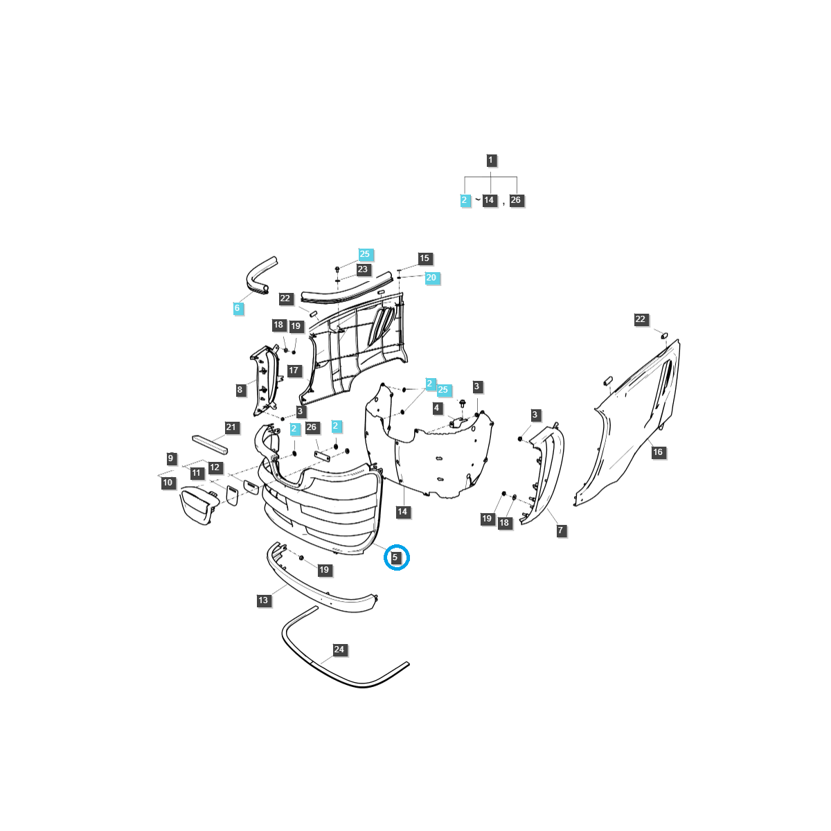 Attrappe, Mittelgitter / TRG830 / Ls Traktor 40205485