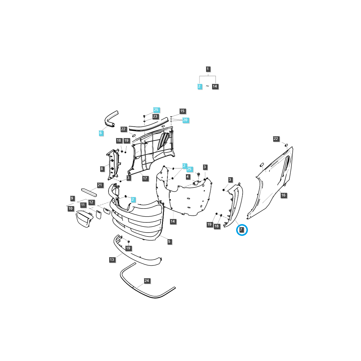 Rejilla / Cubierta de rejilla izquierda / TRG830 / Tractor LS / N.º 40205489