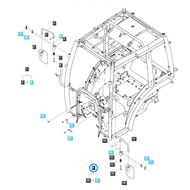 pièces de carrosserie - Lusterko / life / TRG869 / Tracteur LS / n° 40255043