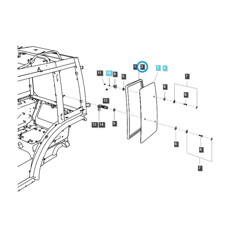 atrapy - Těsnění okna pravé kabiny / TRG863 / Traktor LS / č. 40266717