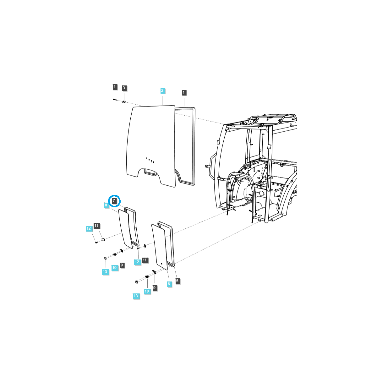 Cab window seal / TRG863 / Ls Tractor 40266719