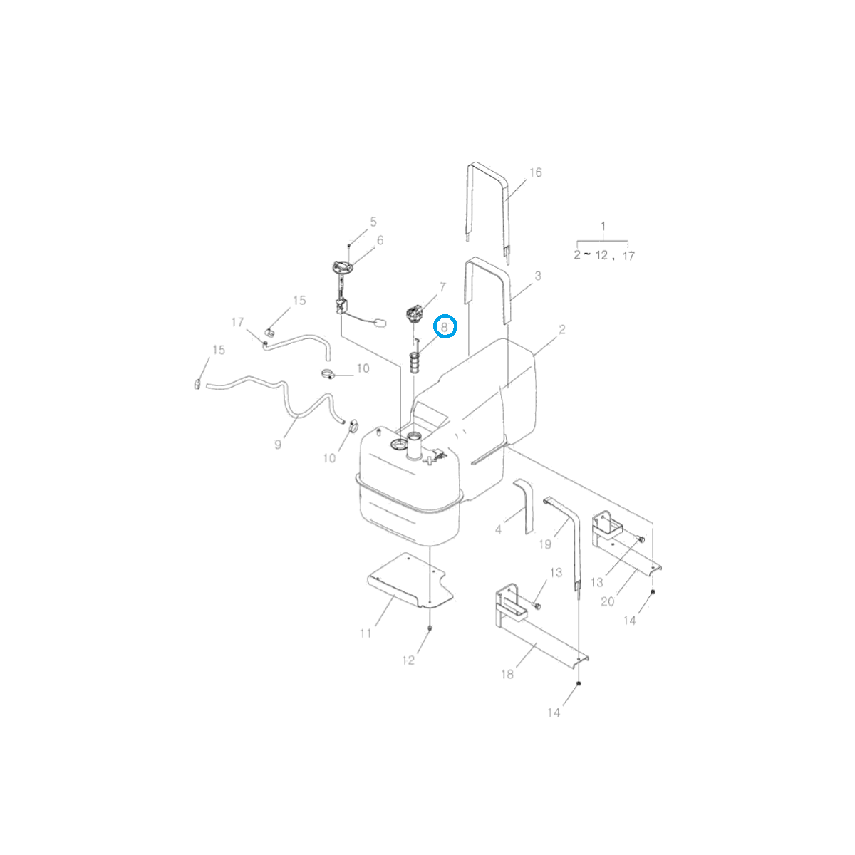 Filtre de réservoir de carburant / TRG040 / Tracteur LS 40282424