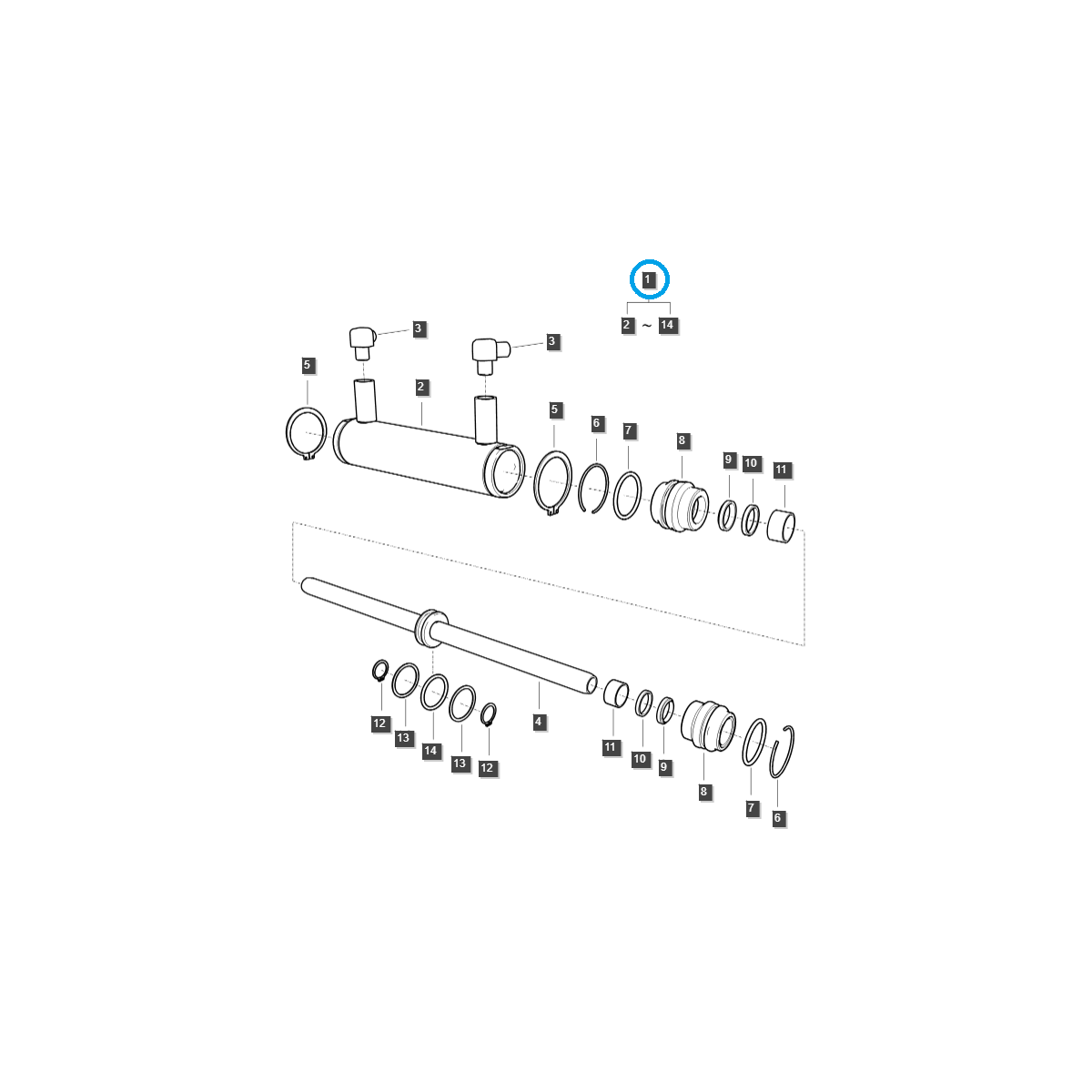 Hydraulický válec posilovače řízení / G630 / Traktor LS 40338698