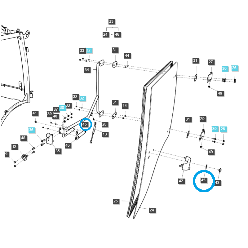 pads - Glass washer / TRG863 / LS Tractor / no. 40415029