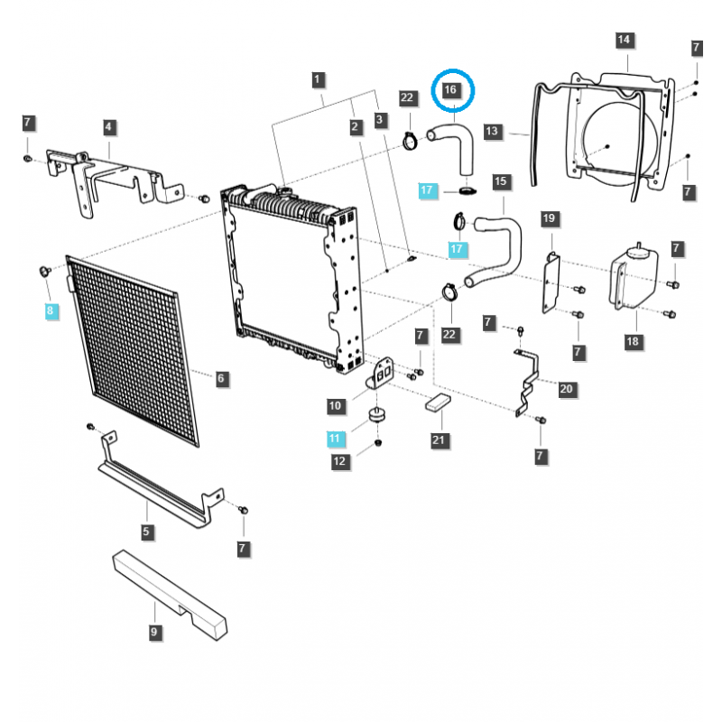 hady - Hadica chladiča / TRG 170 / LS Traktor / 40310509
