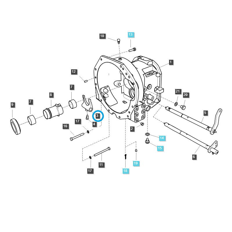 fahrsystem - Kupplungshebel, Gabel / TRG250 / Ls Traktor 40010304