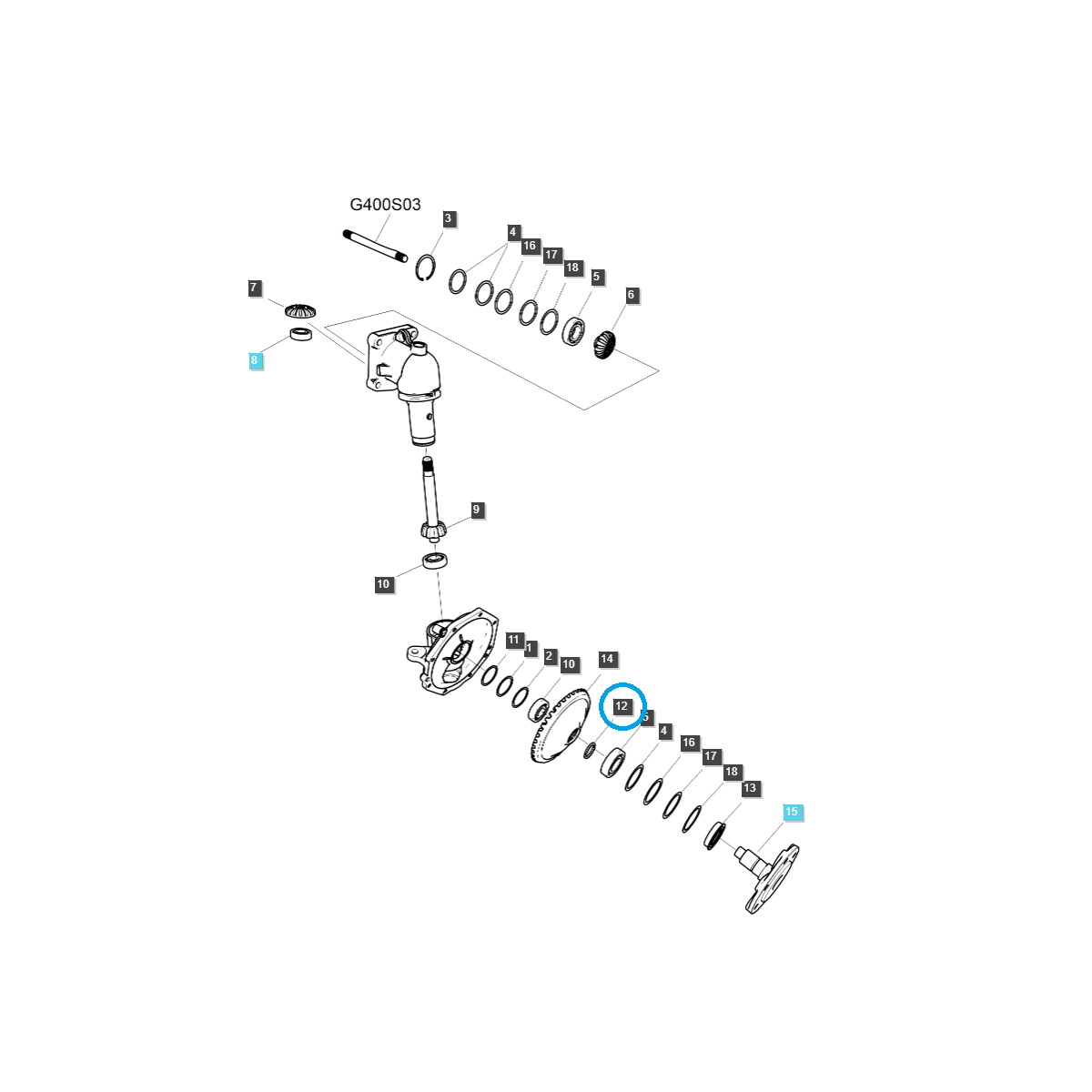 Bague de verrouillage (retenue) / LS XJ25 / TRG400 / Ls Tractor 40195041