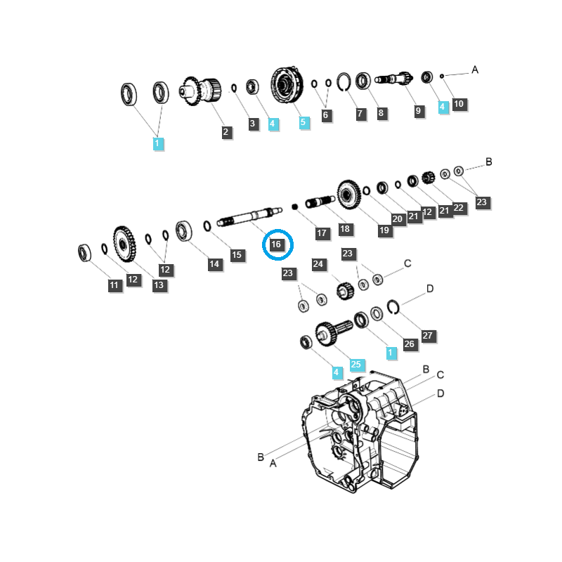 rodillos - Eje principal TDF/TDF / TRG287 / Ls Tractor 40196990