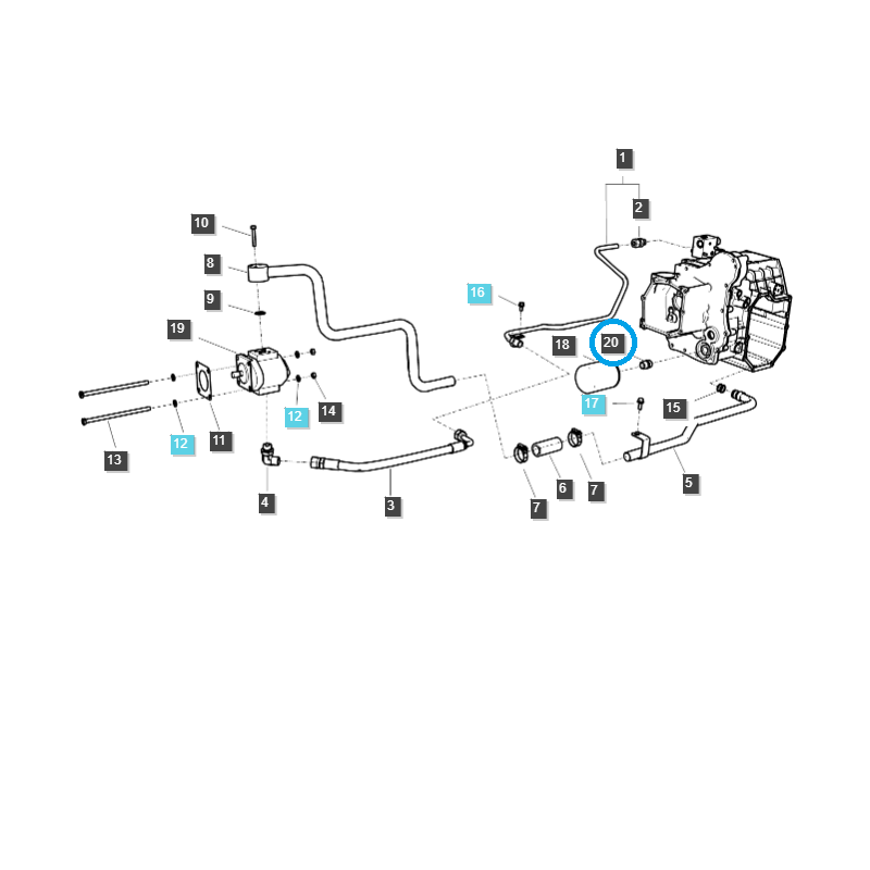 ostatní hydraulický systém - Adaptér hydraulického filtru / TRG823 / Traktor LS / Č. 40220230