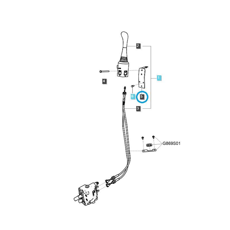 rozdzielacze hydrauliczne  - Uchwyt dźwigni / joysticka rozdzielacza hydraulicznego / TRG822 / LS Tractor / nr 40255611