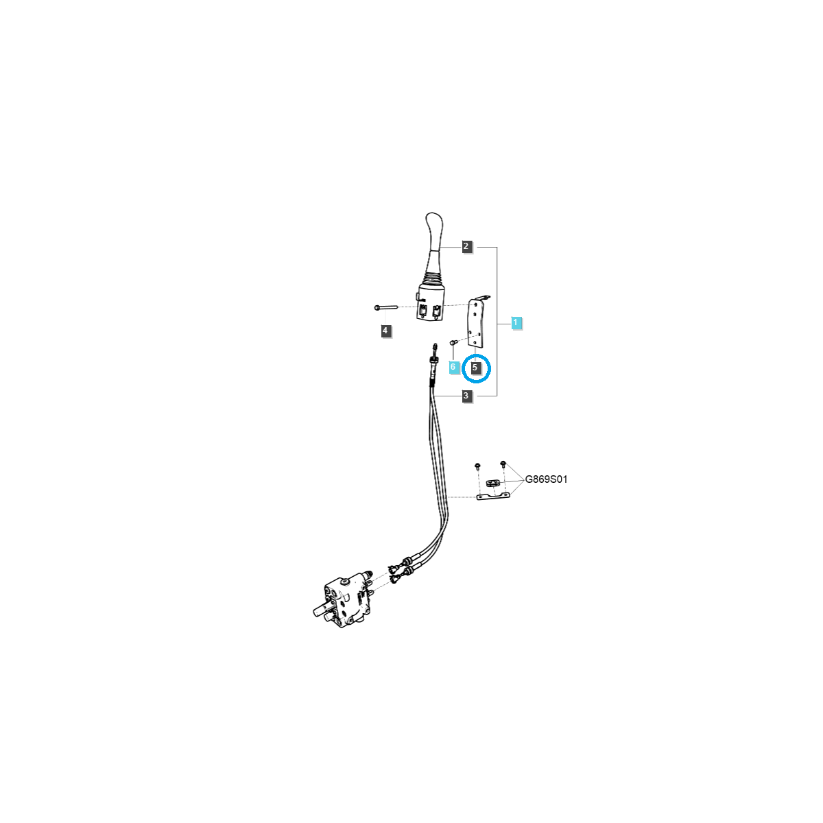 Griffhebel, Joystick-Hydraulikverteiler / TRG822 / Ls Traktor 40255611