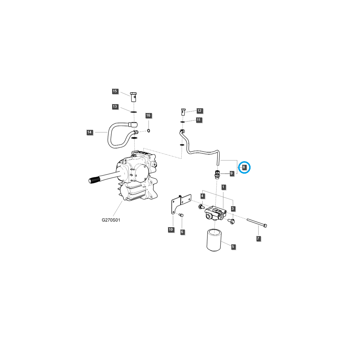 kabely - Hydraulická hadice HST / G640 / LS Traktor / č. 40255612