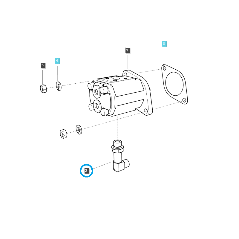 andere hydrauliksystem - Winkelverbinder Servopumpe 3/8 / TRG630 / LS Traktor / Nr. 40318956