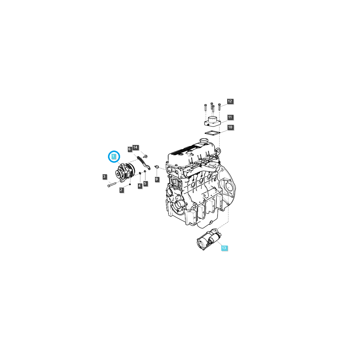 Alternador / 12V, 50A / EGQ175 / LS Tractor / no 40332675