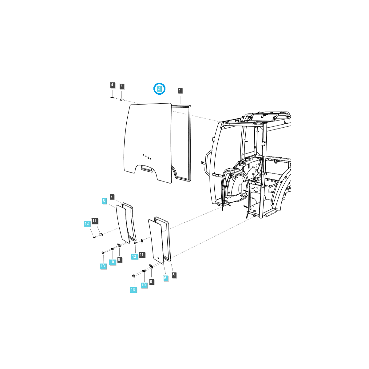 Windschutzscheibe / TRG863 / Ls Traktor 40430143 / 40255037