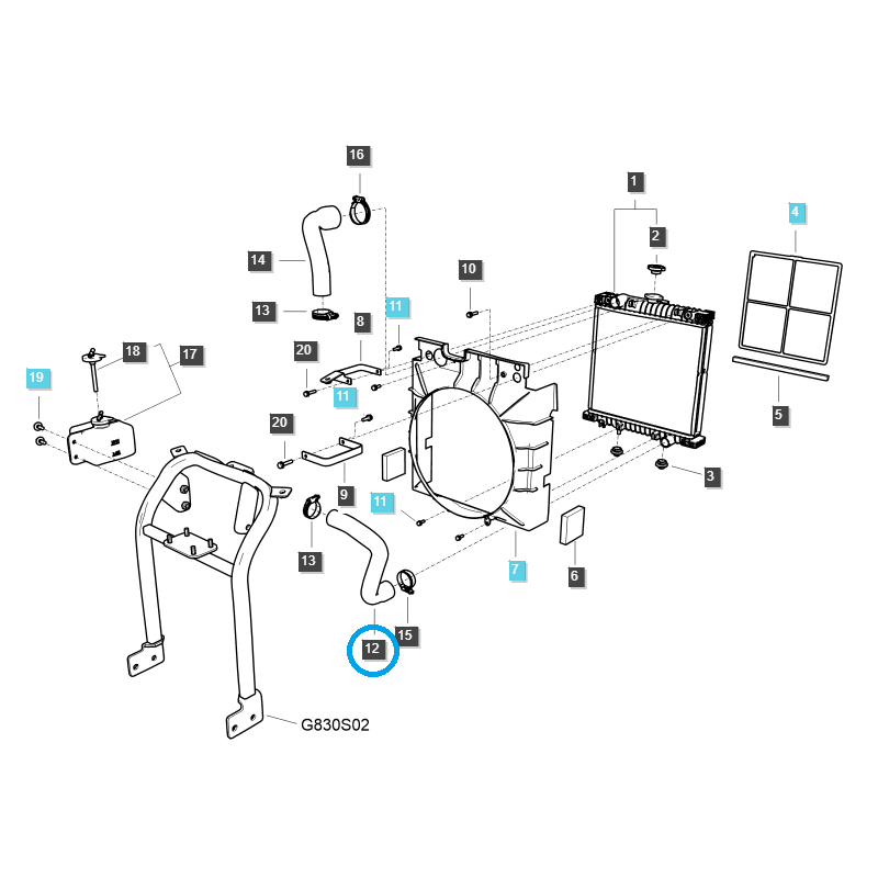 hady - Hadica chladiča / TRG 170 / LS Traktor / 40337258