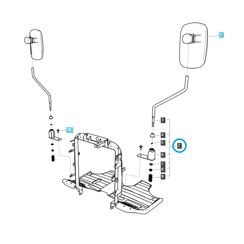 části karoserie - Držák zrcátka / Držák / TRG830 / Traktor LS / č. 40215876