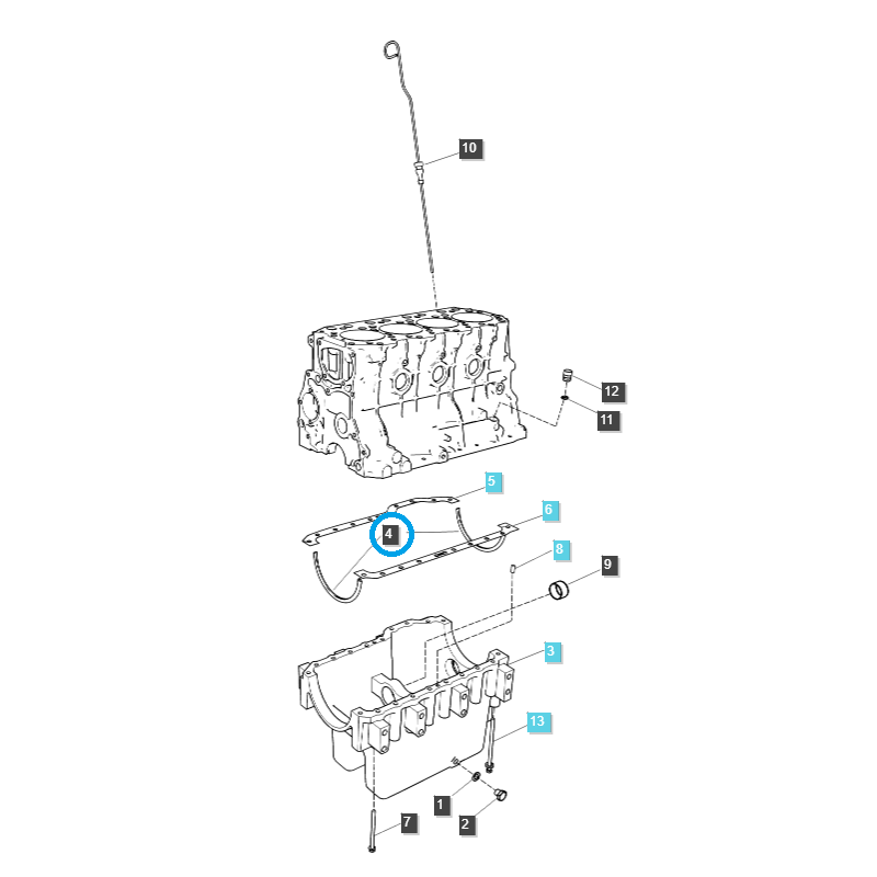 ostatné tesnenia - Tesnenie olejovej vane / Traktor LS / LS R 41 / LS U 43 / LS U 50 / LS U 60 / EGQ145 / č. 40007387