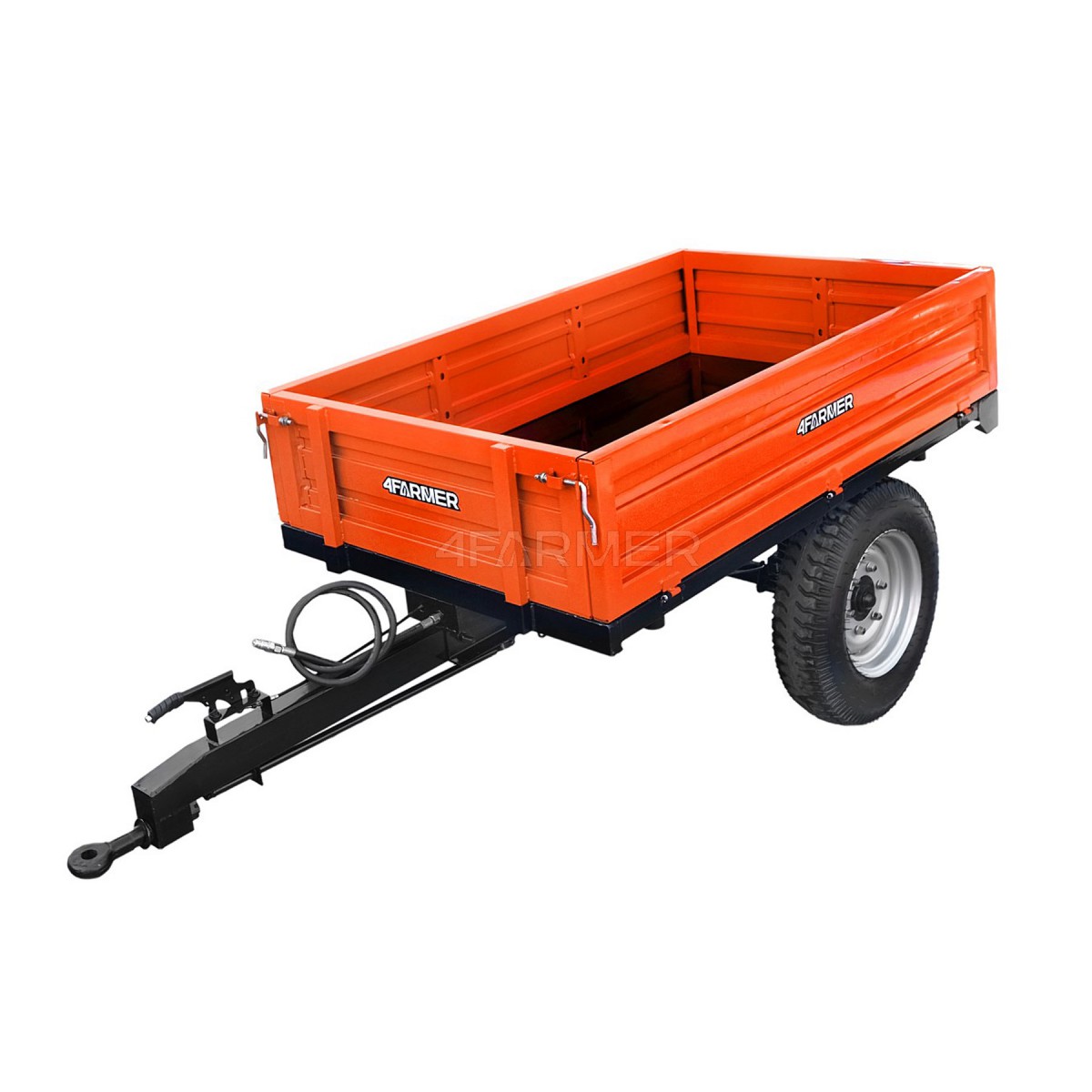 Remorque agricole simple essieu 1,5T avec frein et benne basculante 4FARMER