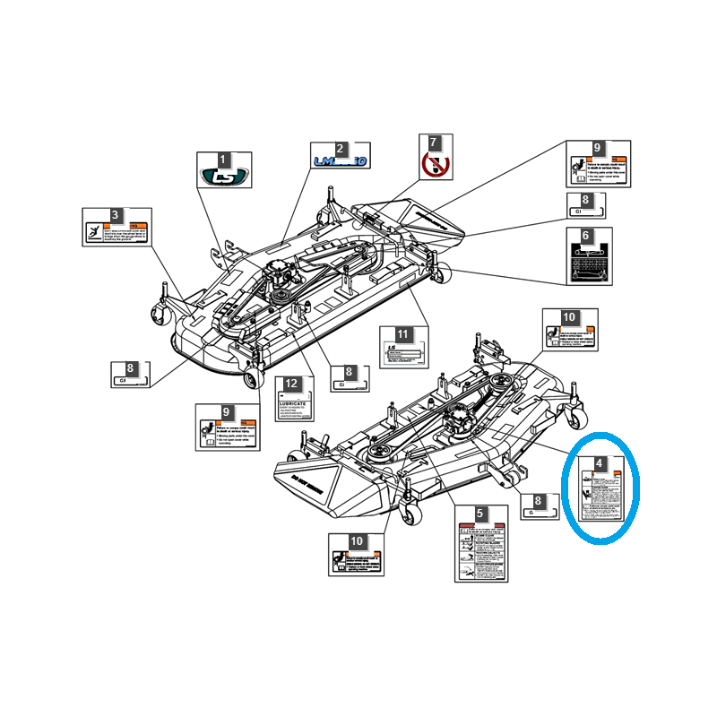 pegatinas - Adhesivo de advertencia / Tractor LS n.º 40376545